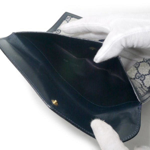 OLD　Gucci　長財布（青　シェリーライン）