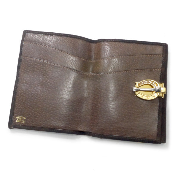 OLD Gucci  スエード２つ折れ財布（茶・シェリーライン）