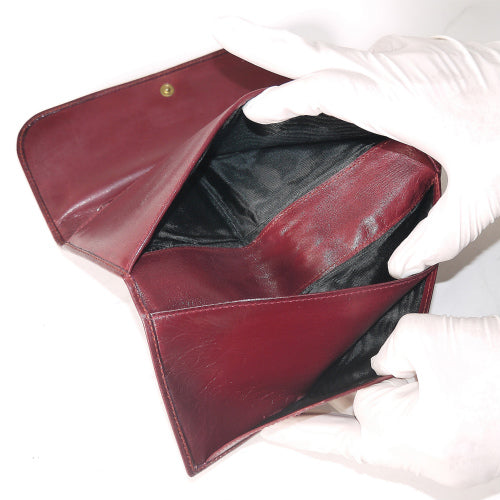 OLD Gucci 総皮横長財布（ワイン）