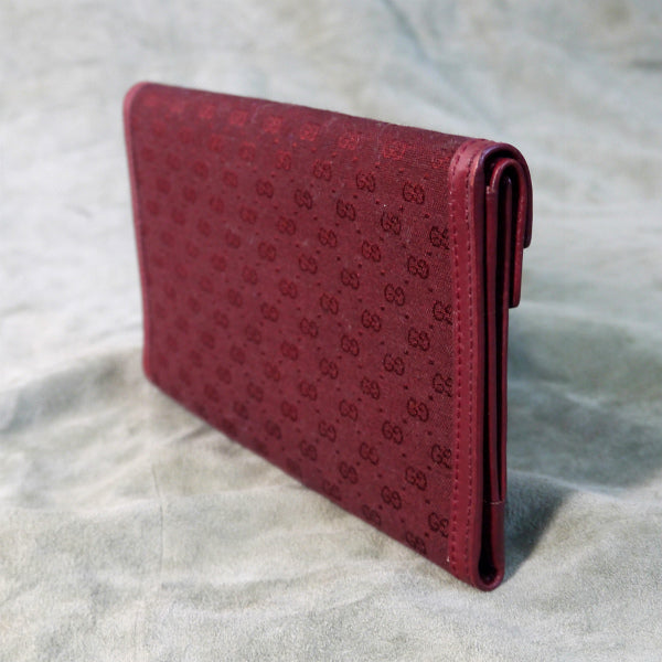 OLD Gucci ジャガード７０ｓ長財布（ボルドー）