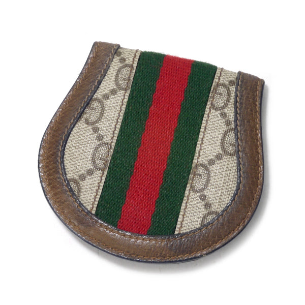 OLD Gucci シェリー円形コインケース（茶）