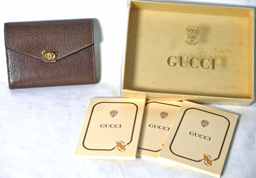 OLD Gucci　ミニアドレス帳(茶）