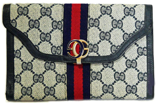OLD Gucci 長財布（青　シェリーライン）