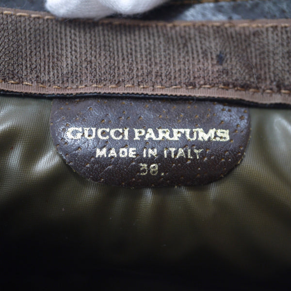 OLD Gucci Parfums チェーンショルダー付セカンドバッグ（茶）