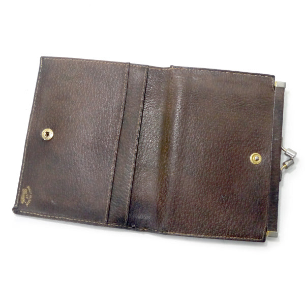 OLD Gucci がま口GG柄 折財布（茶）