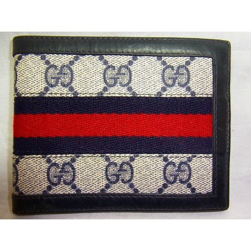 OLD Gucci２つ折れ札入れ(青シェリー）