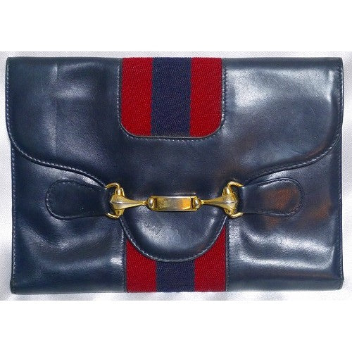 OLD Gucci レア！丸フォルム皮財布（紺）