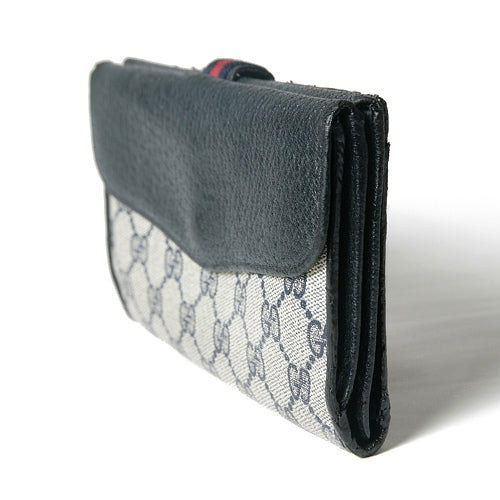 OLD Gucci ＜訳あり＞ミニシェリー３つ折れ長財布（青）