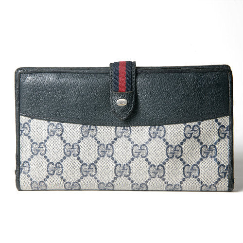 OLD Gucci ＜訳あり＞ミニシェリー３つ折れ長財布（青）