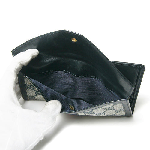 OLD Gucci シェリー２つ折れ長財布（青）