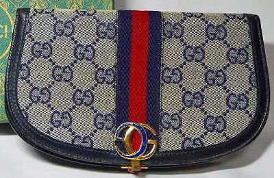 OLD Gucciネイビー半円財布