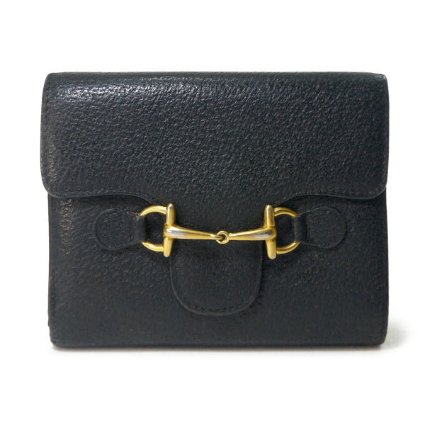 OLD Gucci ホースビット折財布（黒）