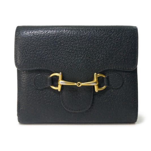 OLD Gucci ホースビット折財布（黒）
