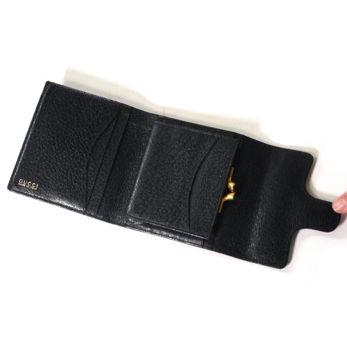OLD Gucci ホースビット革財布（黒）