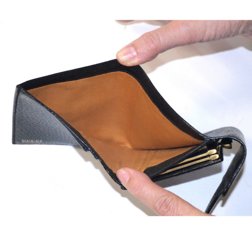 OLD Gucci ホースビット革財布（黒）