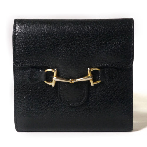 OLD Gucci ホースビット革財布（黒）