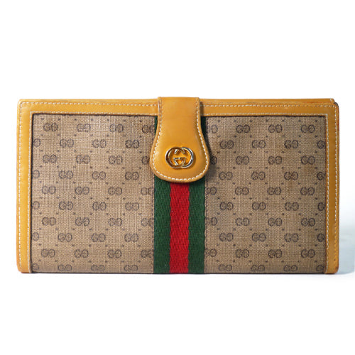 OLD Gucci 横長財布（キャメル）
