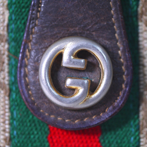 OLD　Gucci　がま口財布（茶・シェリーライン）
