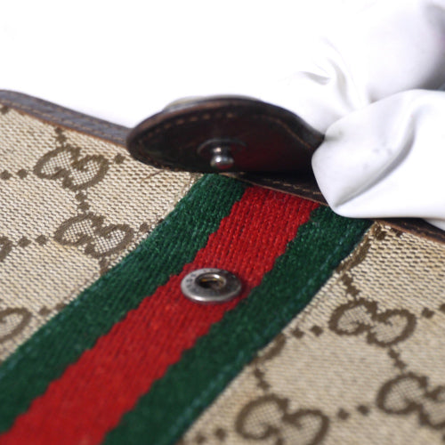 OLD　Gucci　がま口財布（茶・シェリーライン）