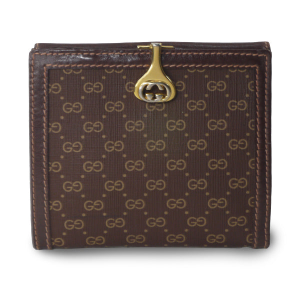 OLD Gucci 70sレア！スモールGG茶折れ財布