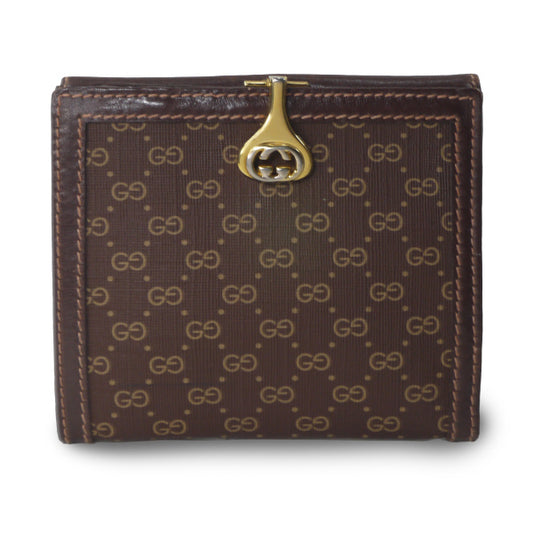 OLD Gucci 70sレア！スモールGG茶折れ財布