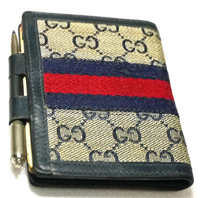 OLD Gucci 70s シェリーライン手帳(紺）