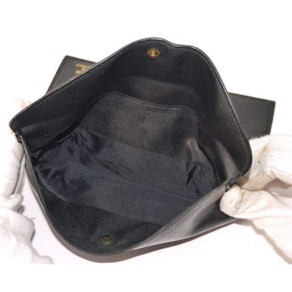 OLD Gucci<訳あり＞シェリーライン横長財布（総革・黒）