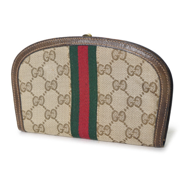OLD Gucci 70s!ハーフムーン財布（茶GG)