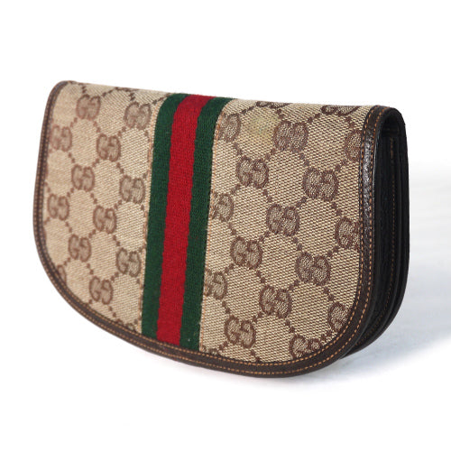 OLD Gucci　ハーフムーン財布（茶GG)