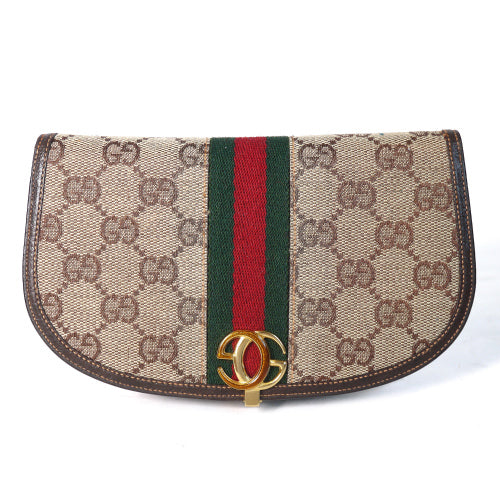 OLD Gucci　ハーフムーン財布（茶GG)