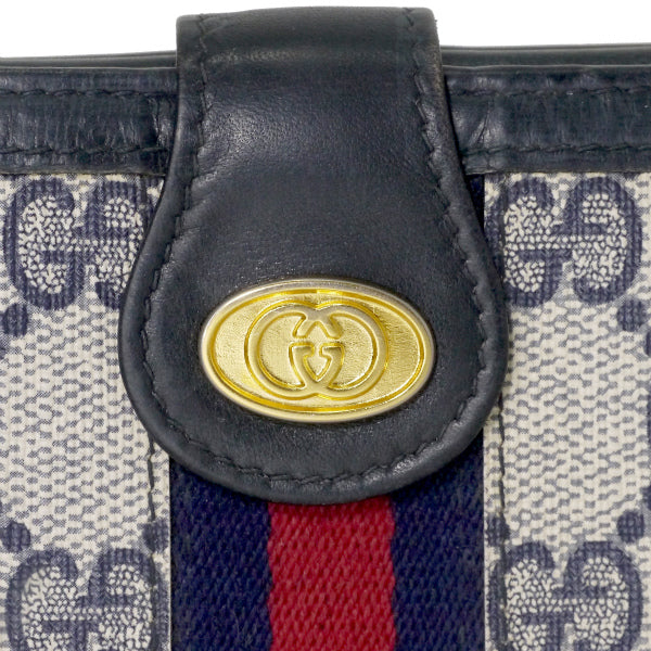 OLD Gucci ３つ折れシェリー長財布（青/箱付き）