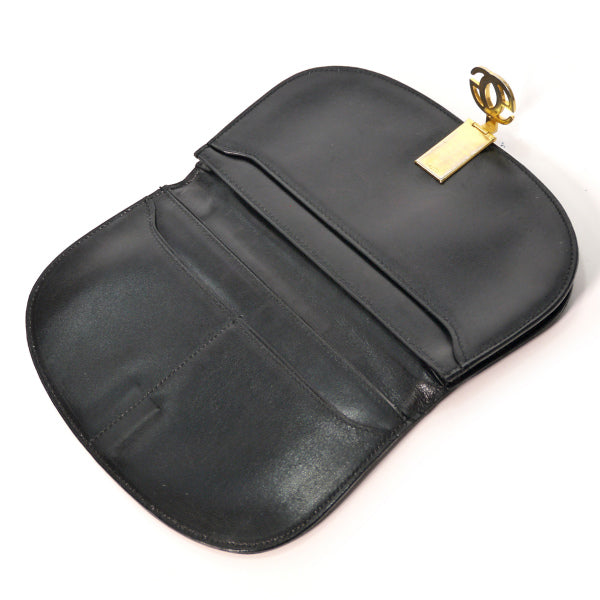 OLD Gucci  総革ハーフムーン財布（黒）