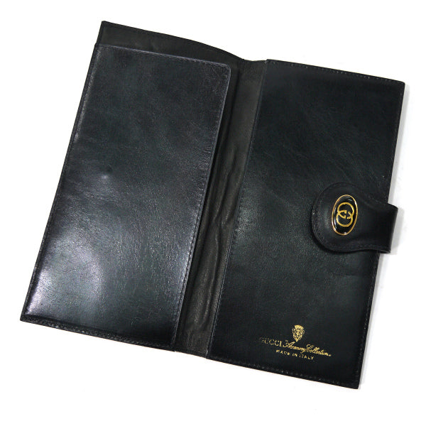 OLD Gucci シェリー札入れ・小切手ケース（黒/ジャガード）