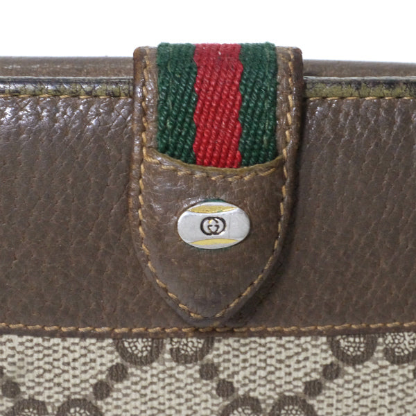 OLD Gucci アクセコ!!ミニシェリーWホック折財布（茶）