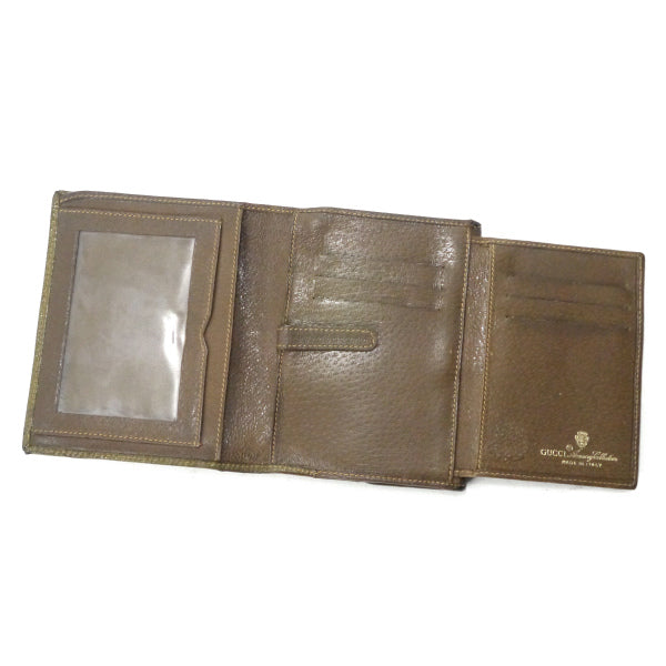 OLD Gucci アクセコ!!ミニシェリーWホック折財布（茶）