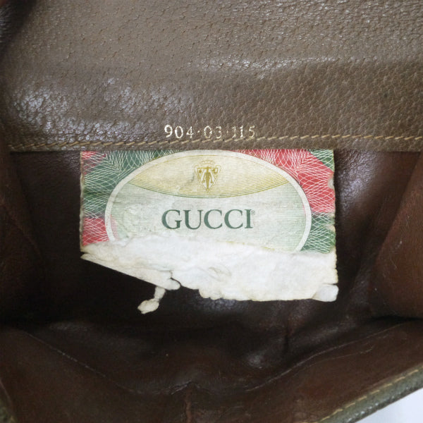 OLD Gucci アクセコ!!ミニシェリーWホック折財布（茶）