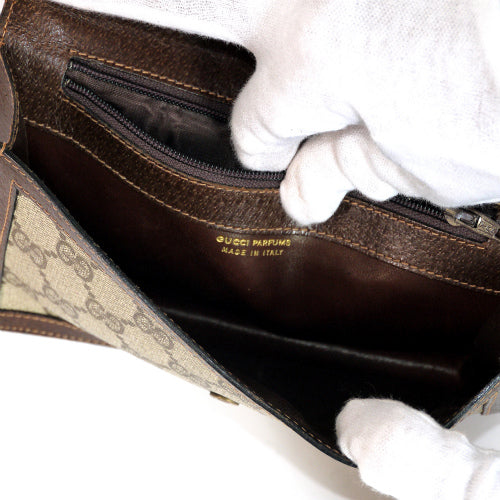 OLD Gucci シェリーライン財布＆ポーチ（茶）