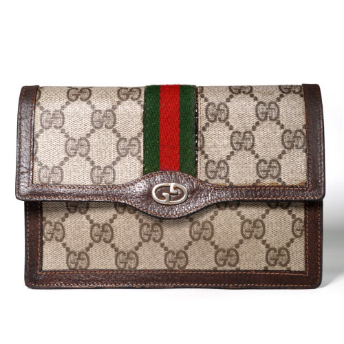 OLD Gucci シェリーライン財布＆ポーチ（茶）