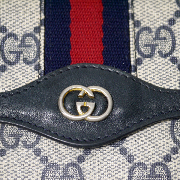 OLD Gucci シェリーライン スクエアミニポーチ（青）