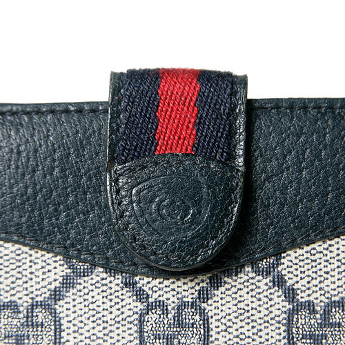 OLD Gucci ２つ折れミニシェリーがま口財布（青）