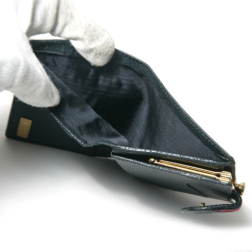 OLD Gucci ２つ折れミニシェリーがま口財布（青）