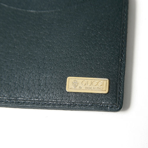 OLD Gucci ２つ折れミニシェリーがま口財布（青）