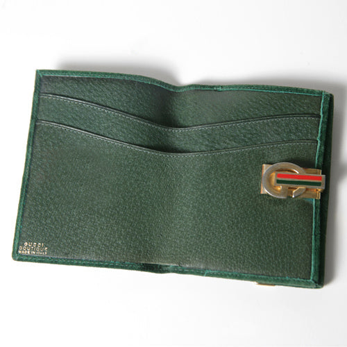 OLD Gucci　スエード財布（緑）
