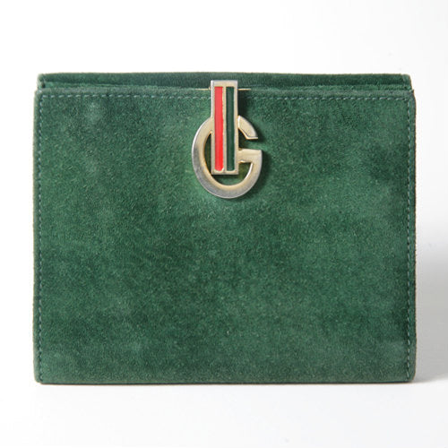 OLD Gucci　スエード財布（緑）
