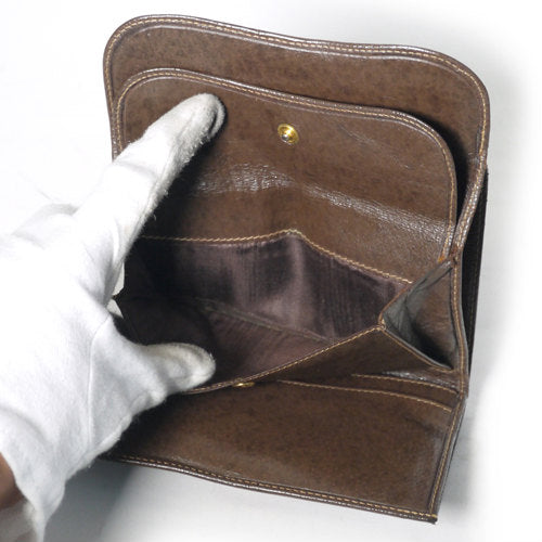 OLD　Gucci　丸フォルム革財布（茶・シェリーライン）