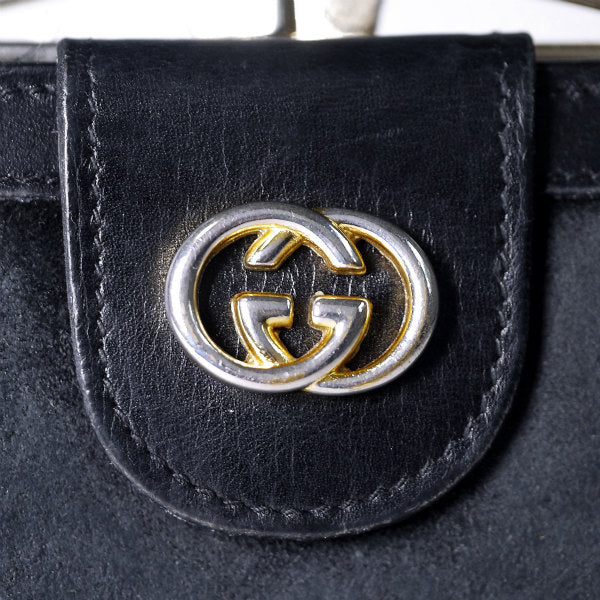 OLD Gucci　レア！鹿皮２つ折れ財布（黒）