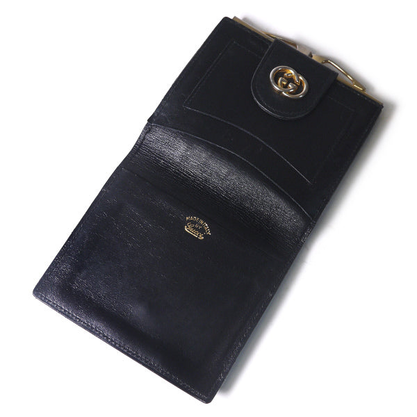 OLD Gucci　レア！鹿皮２つ折れ財布（黒）