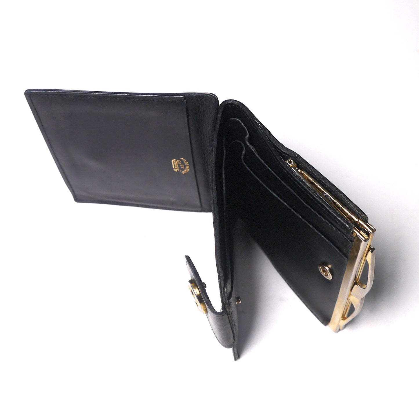 OLD Gucci　レア！鹿皮２つ折れ財布（黒）