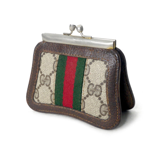 OLD Gucci バタフライ小銭入れ（茶）