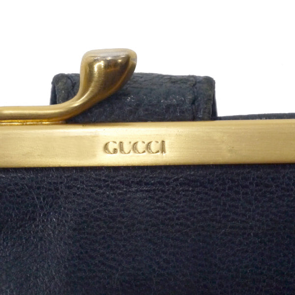 OLD Gucci２つ折れがま口本革財布（黒）